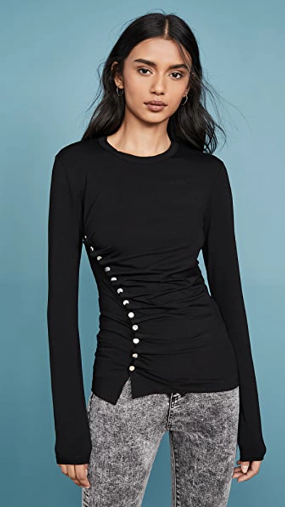 Shop Paco Rabanne Black Long Sleeve Top