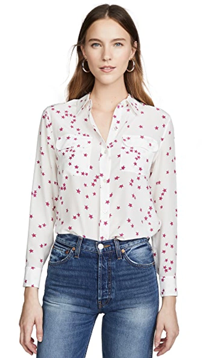 Shop Equipment Slim Signature Blouse In Red Violet