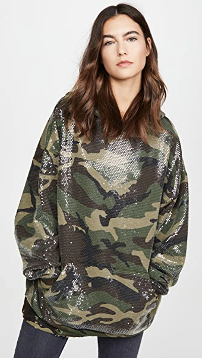 Shop R13 Camo Sequined Hoodie