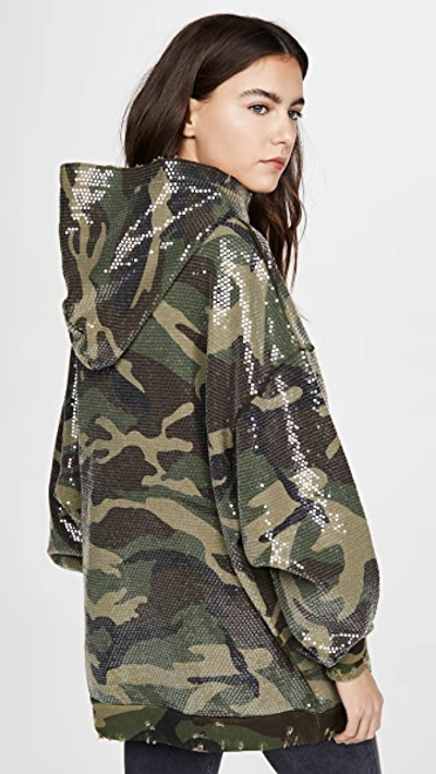 Shop R13 Camo Sequined Hoodie