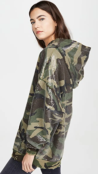 Shop R13 Camo Sequined Hoodie