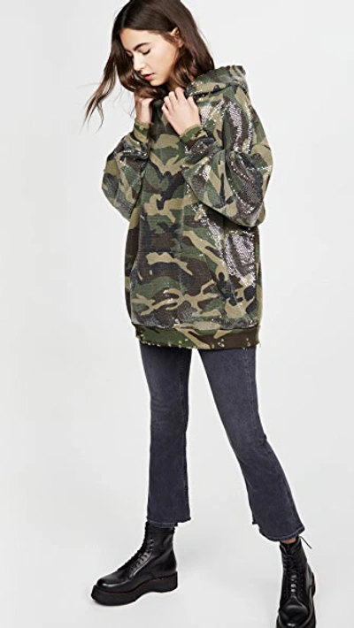 Shop R13 Camo Sequined Hoodie