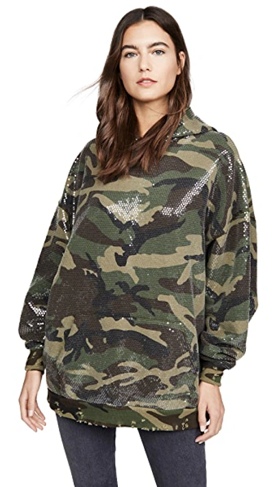 Shop R13 Camo Sequined Hoodie