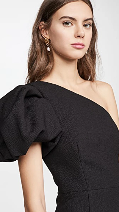 Shop Rebecca Vallance Natalia One Sleeve Midi In Black