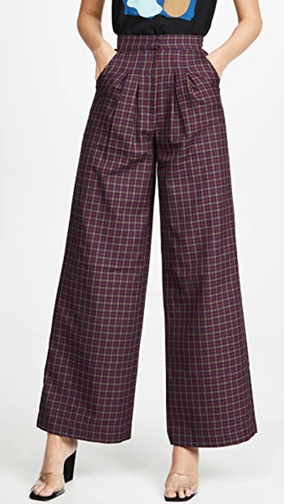 Shop Paper London Gladys Trousers In Autunno Check