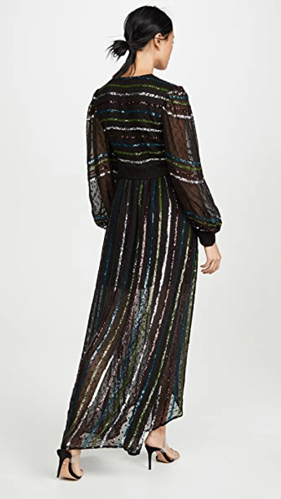 Shop Rococo Sand Sequin Long Dress In Black