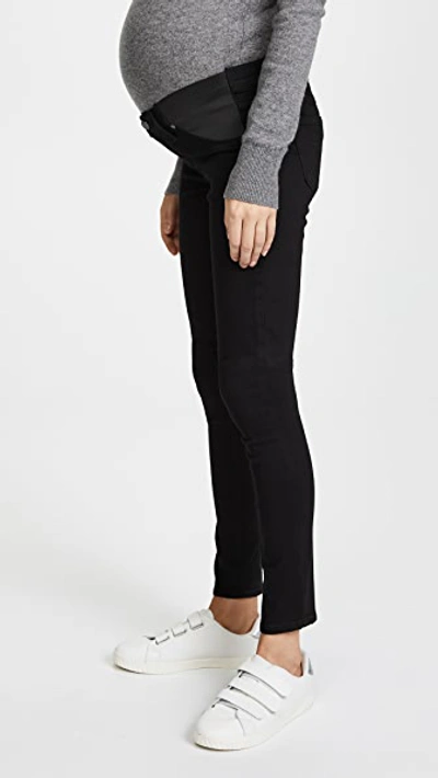 Paige Verdugo Mid Rise Maternity Skinny Jeans In Black Shadow In Black Shadow