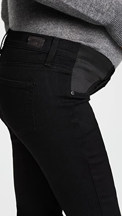 Paige Verdugo Mid Rise Maternity Skinny Jeans In Black Shadow In Black Shadow