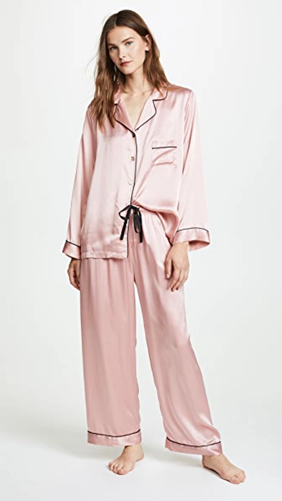 Shop Kisskill Silk Pj Set In Blush