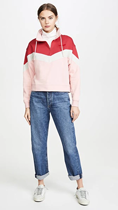 Shop Wrangler Cut & Sew Sweatshirt In Bridal Rose