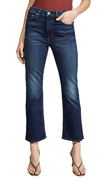 Shop Rag & Bone Nina High-rise Ankle Flare Jeans In Carla