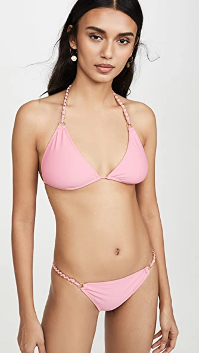 Shop Jonathan Simkhai Chain Triangle Bikini Top In Cherry Blossom