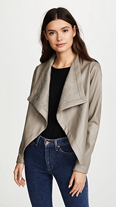 Shop Bb Dakota Peppin Vegan Leather Drapey Jacket In Toffee