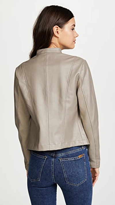 Shop Bb Dakota Peppin Vegan Leather Drapey Jacket In Toffee