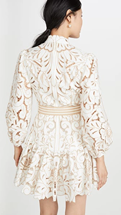 Shop Zimmermann Edie Embroidery Dress In Ivory