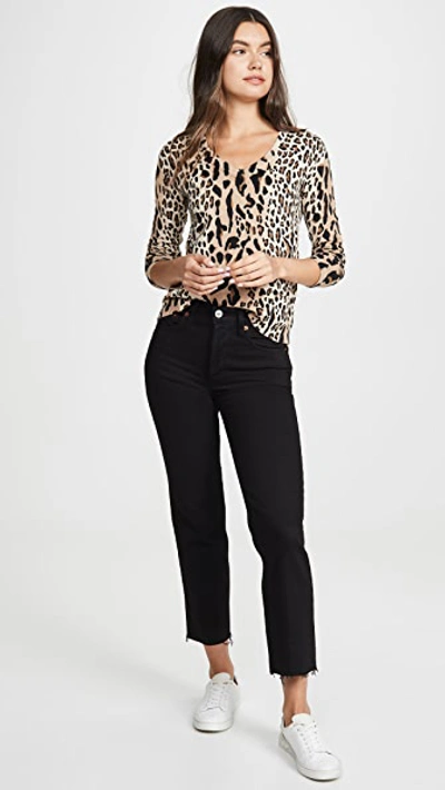 Shop Atm Anthony Thomas Melillo Leopard Print Pullover In Camel/black