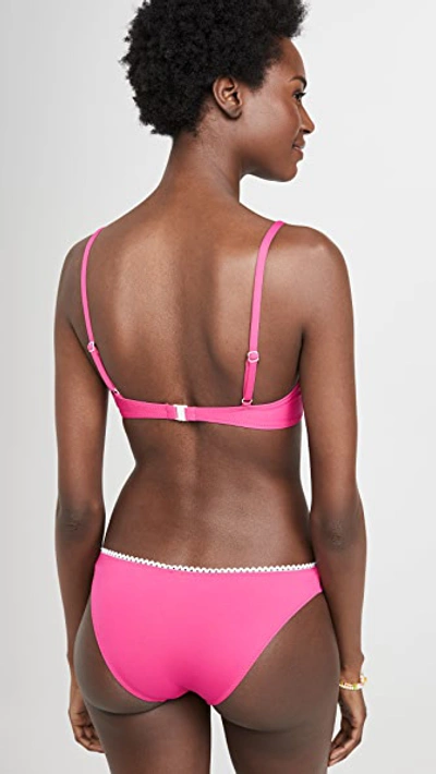 Shop Solid & Striped The Daphne Bikini Top In Fuschia