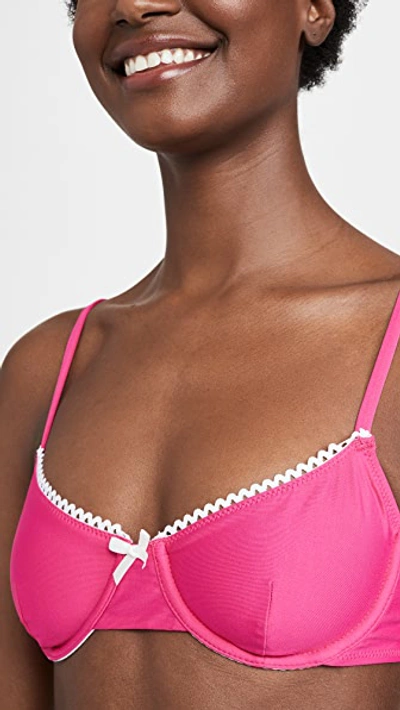 Shop Solid & Striped The Daphne Bikini Top In Fuschia