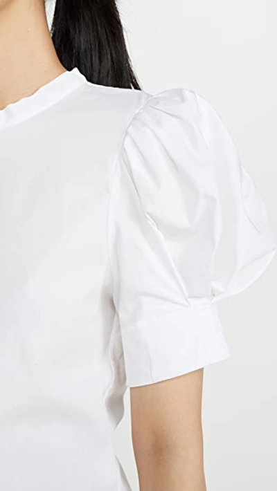 Shop Bassike Cotton Balloon Sleeve Top In White