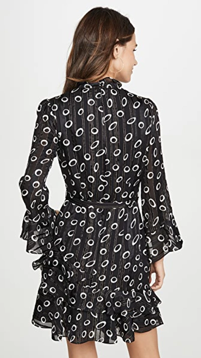 Shop Saloni Marissa Mini Dress In Space Dot/black