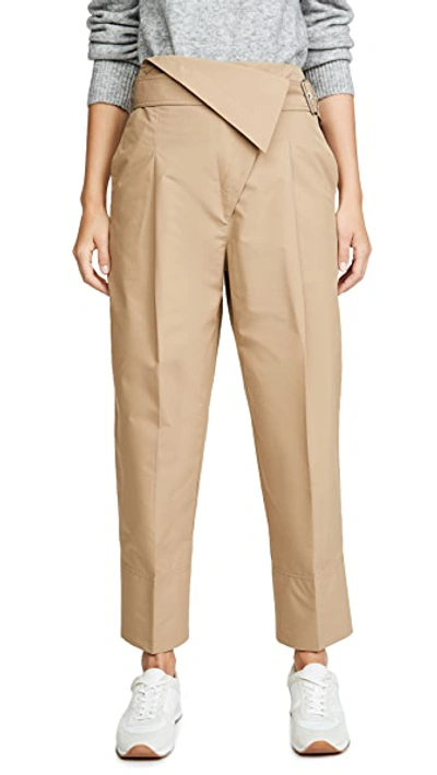 Shop 3.1 Phillip Lim / フィリップ リム Belted Overlap Trousers In Umber Tan