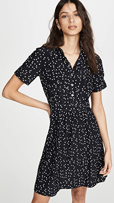 Shop Apc Camille Dress In Dark Navy