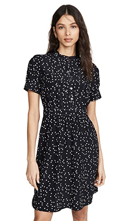 Shop Apc Camille Dress In Dark Navy