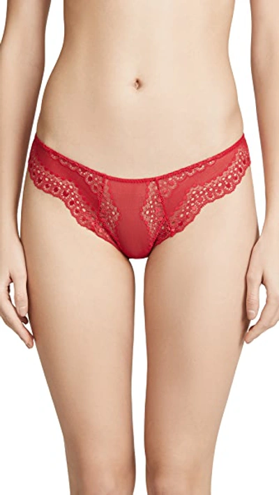 Shop Eberjey Myla Sophisticate Thong In Haute Red