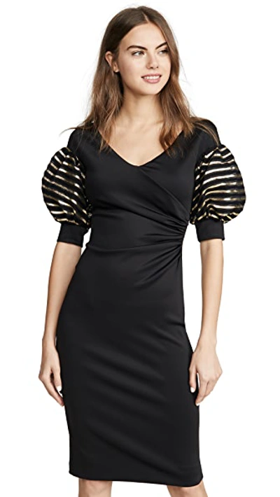 Shop Black Halo Elora Cocktail Sheath Dress In Sparro Stripes Black