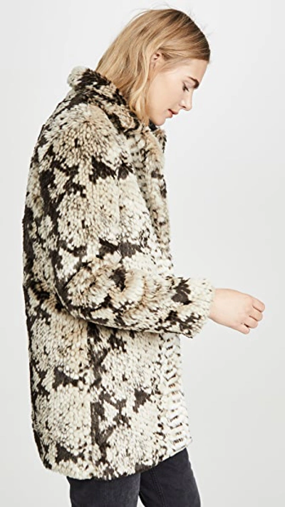 Shop Apparis Sydney Faux Fur Coat In Ivory Python