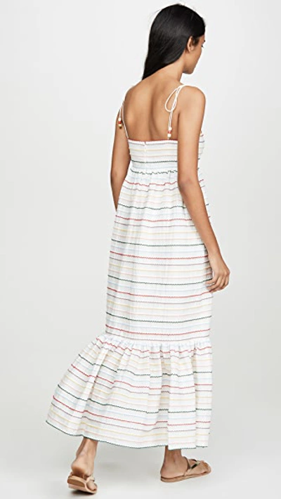 Shop Zimmermann Zinnia Scallop Stripe Sundress In Ivory Multi