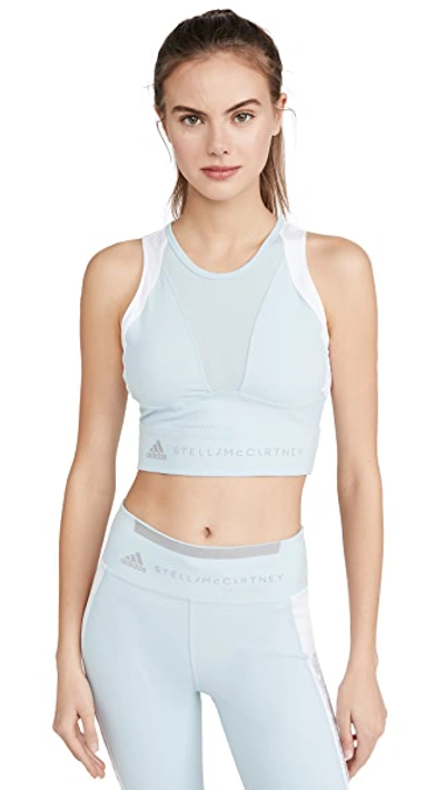 Shop Adidas By Stella Mccartney Run Crop H.r. In Blue/white