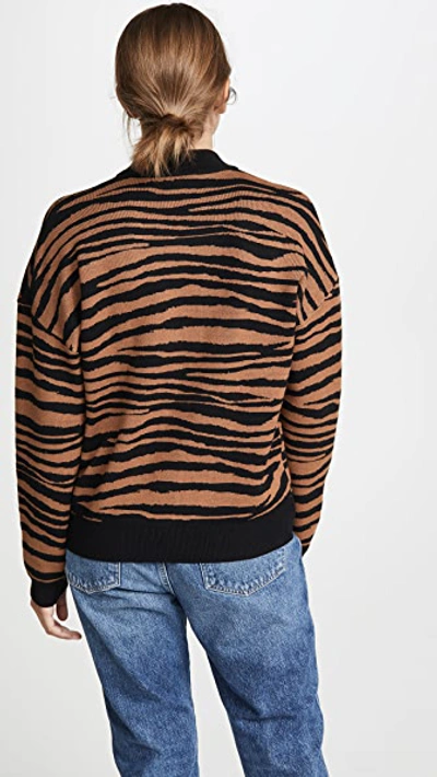 Shop Wayf Vincent Intarsia Sweater In Tiger Stripe