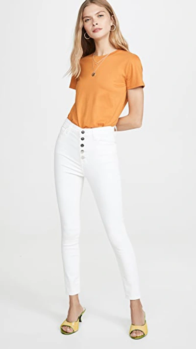 Shop J Brand Lillie High Rise Crop Skinny Jeans In Coated Bubble