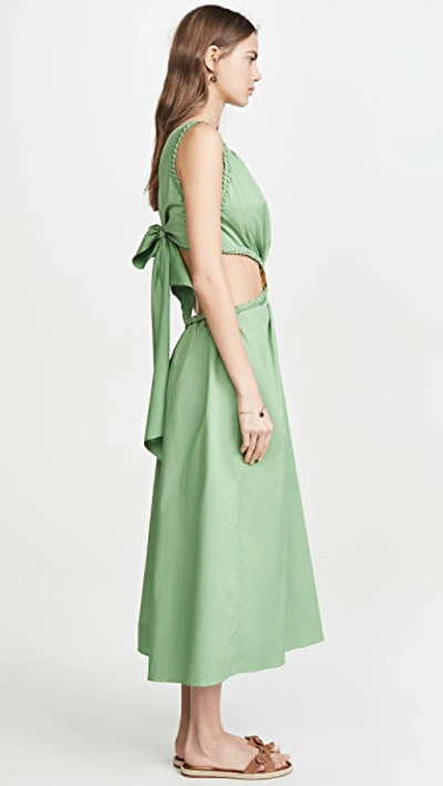 Shop Johanna Ortiz Rowboat Midi Dress In Delirium Green