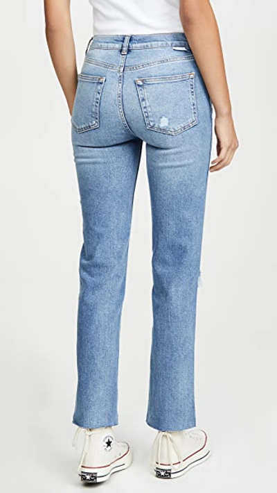 Shop Boyish The Dempsey High-rise Comfort Stretch Straight Leg Jeans In Claire's Knee