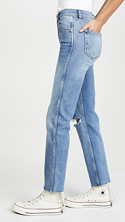 Shop Boyish The Dempsey High-rise Comfort Stretch Straight Leg Jeans In Claire's Knee