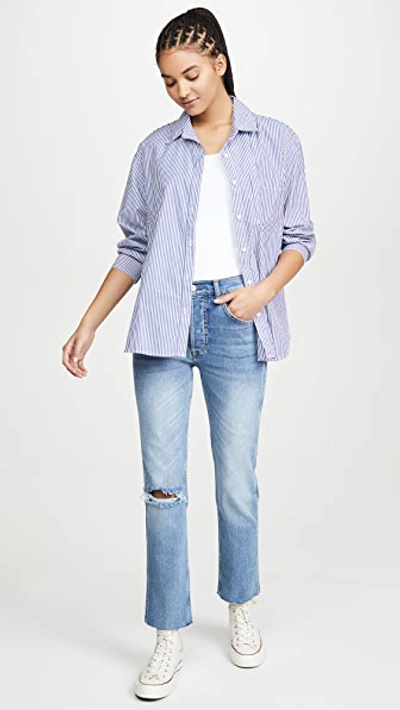 Shop Boyish The Dempsey High-rise Comfort Stretch Straight Leg Jeans In Claire's Knee