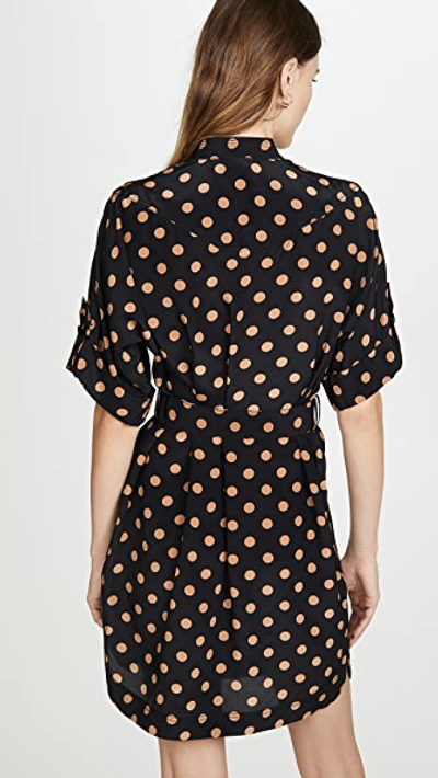 Shop Zimmermann Silk Utility Mini Dress In Black/tan Dot