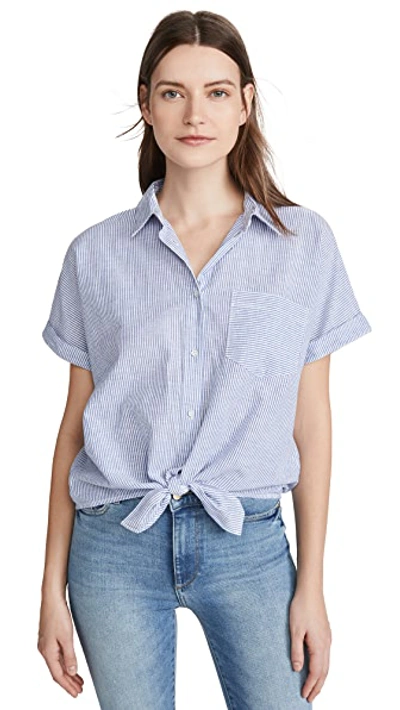 Shop Dl 1961 Chrystie Top In Blue Stripe