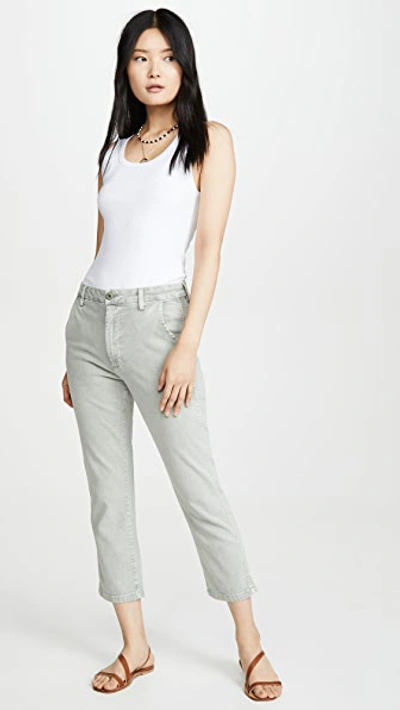 Shop Amo Easy Relaxed Crop Straight Trousers In Surplus Acid Wash