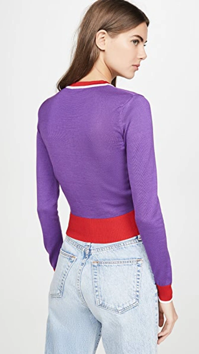 Shop Stella Jean Cardigan With Bow In Purple