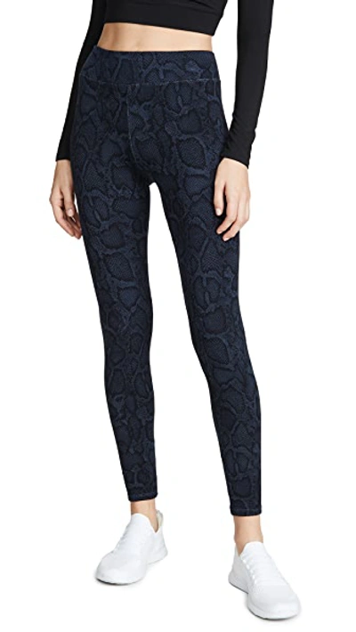 Shop Sundry Python Yoga Pants In Navy