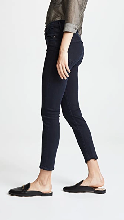 Shop Citizens Of Humanity Rocket Crop High Rise Skinny Jeans In Blue Print