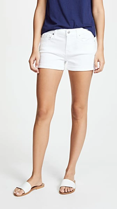 Shop 7 For All Mankind Roll Up Shorts In Clean White