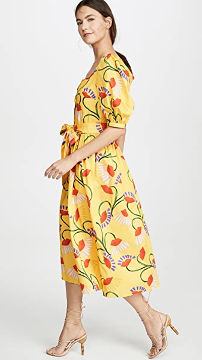 Shop Borgo De Nor Corin Floral Dress In Yellow Floral