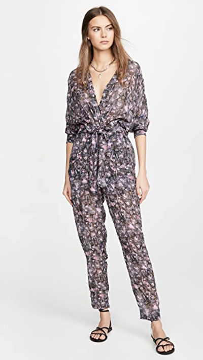 Shop Iro Poincia Jumpsuit In Black/pink