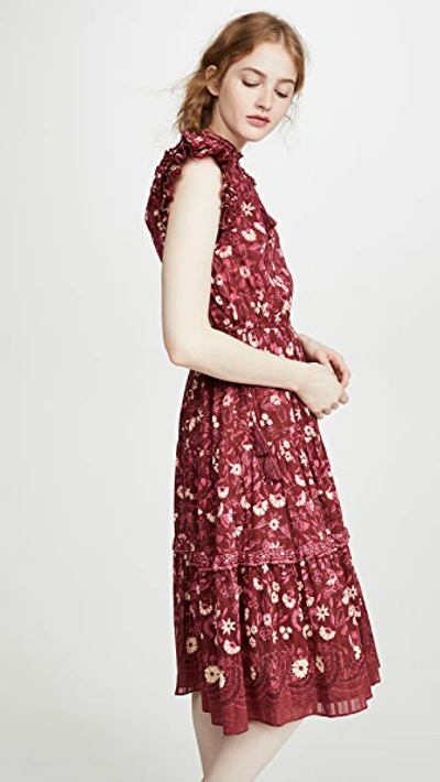 Shop Ulla Johnson Linnea Dress In Burgundy