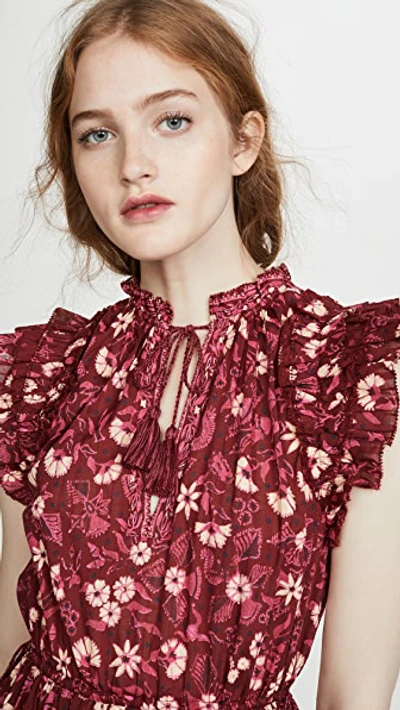 Shop Ulla Johnson Linnea Dress In Burgundy