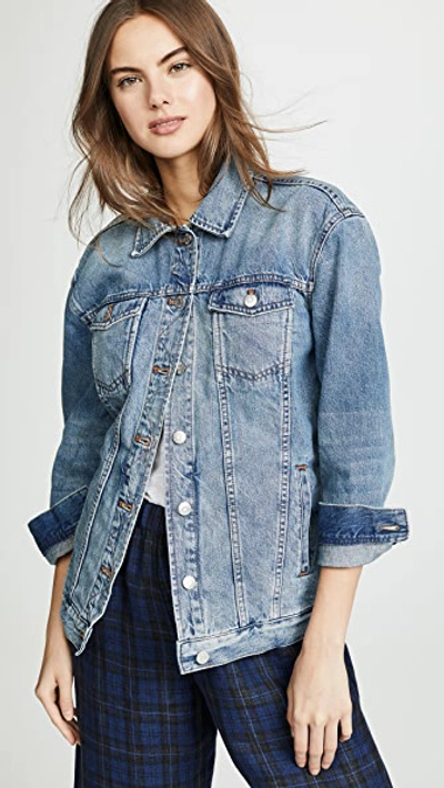 Shop Madewell Oversized Jean Jacket In Capstone Wash